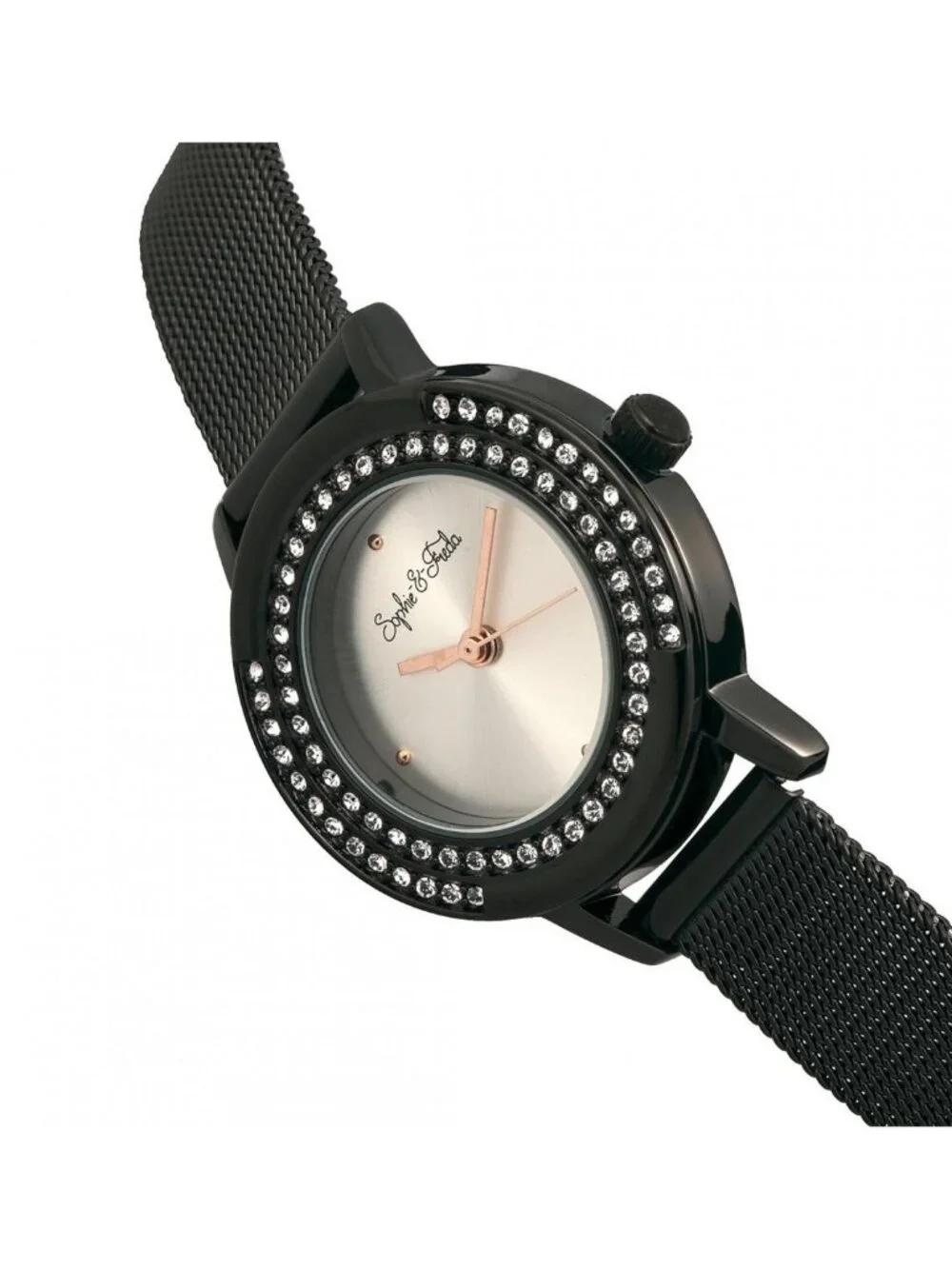NWT Sophie And Freda Cambridge Crystal Silver Dial Ladies Watch